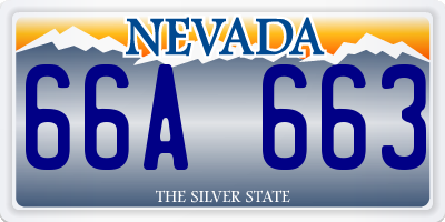 NV license plate 66A663