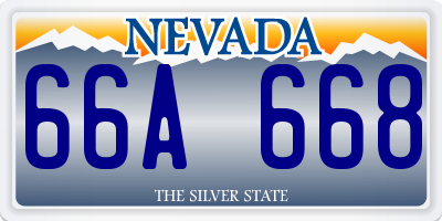 NV license plate 66A668
