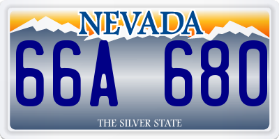 NV license plate 66A680