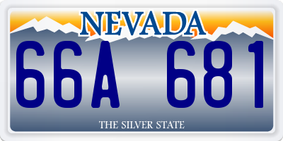 NV license plate 66A681