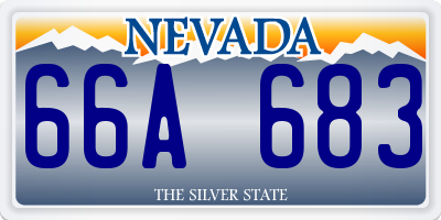NV license plate 66A683