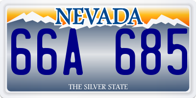 NV license plate 66A685