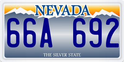NV license plate 66A692