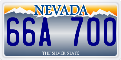 NV license plate 66A700