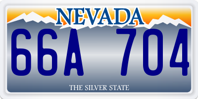 NV license plate 66A704