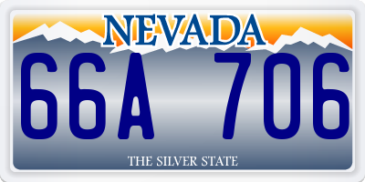 NV license plate 66A706