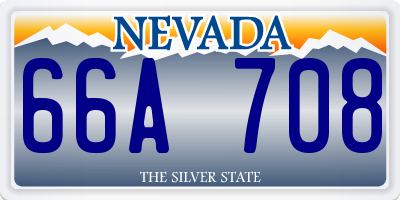 NV license plate 66A708
