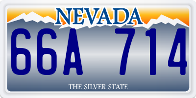 NV license plate 66A714