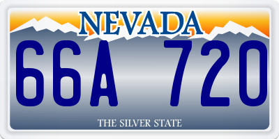 NV license plate 66A720