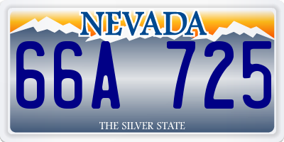 NV license plate 66A725