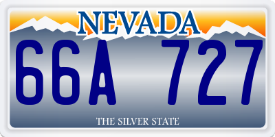 NV license plate 66A727