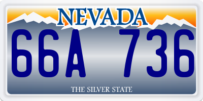 NV license plate 66A736