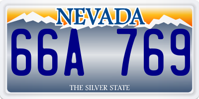 NV license plate 66A769