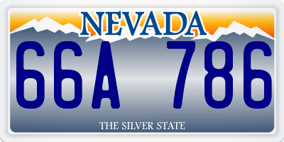 NV license plate 66A786