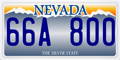 NV license plate 66A800