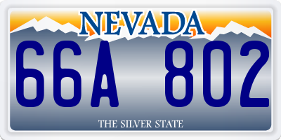NV license plate 66A802