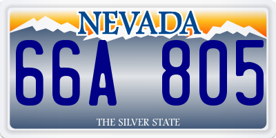 NV license plate 66A805