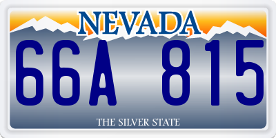 NV license plate 66A815