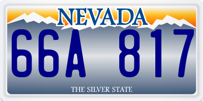 NV license plate 66A817