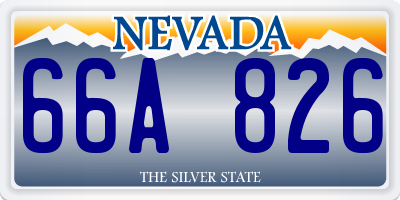 NV license plate 66A826
