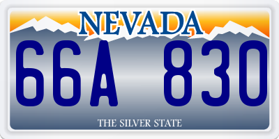 NV license plate 66A830
