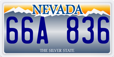 NV license plate 66A836