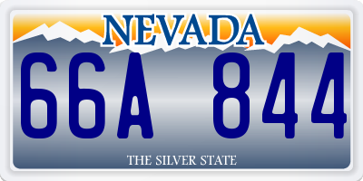 NV license plate 66A844