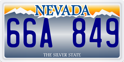 NV license plate 66A849