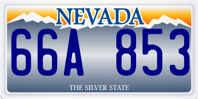 NV license plate 66A853