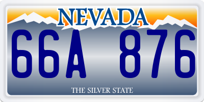 NV license plate 66A876