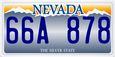 NV license plate 66A878