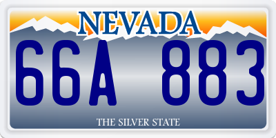 NV license plate 66A883