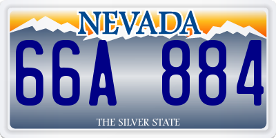 NV license plate 66A884
