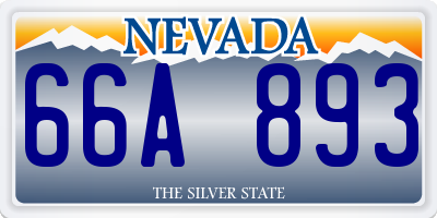 NV license plate 66A893