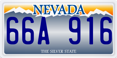 NV license plate 66A916