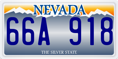 NV license plate 66A918