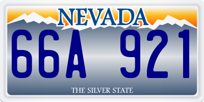 NV license plate 66A921