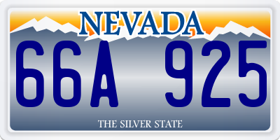 NV license plate 66A925