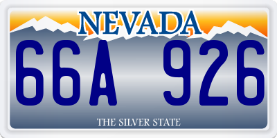 NV license plate 66A926