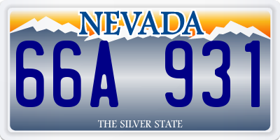 NV license plate 66A931