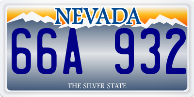 NV license plate 66A932