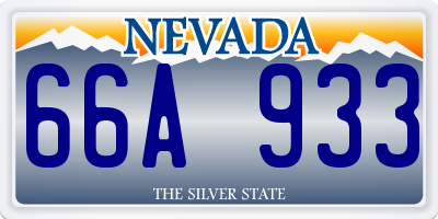 NV license plate 66A933