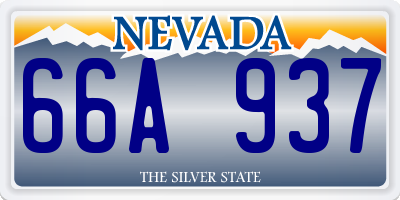 NV license plate 66A937