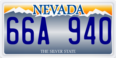 NV license plate 66A940
