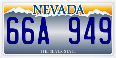 NV license plate 66A949