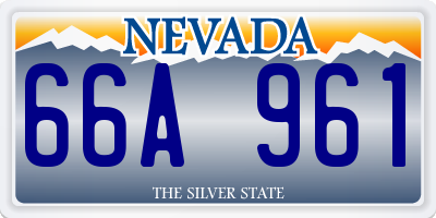 NV license plate 66A961