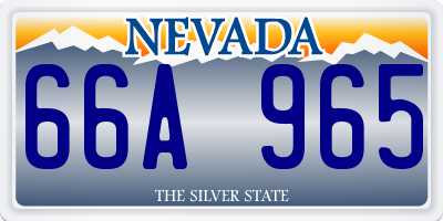 NV license plate 66A965