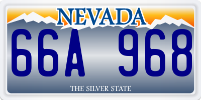 NV license plate 66A968