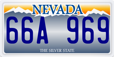 NV license plate 66A969