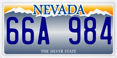 NV license plate 66A984